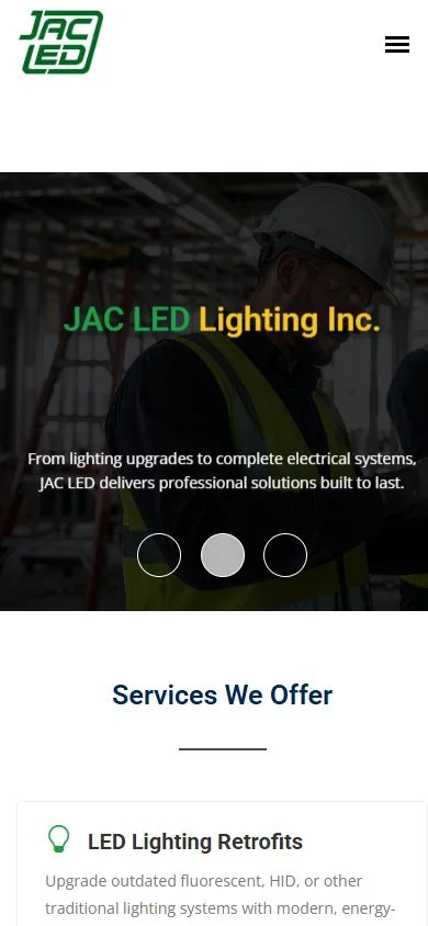 JAC LED mobile website preview