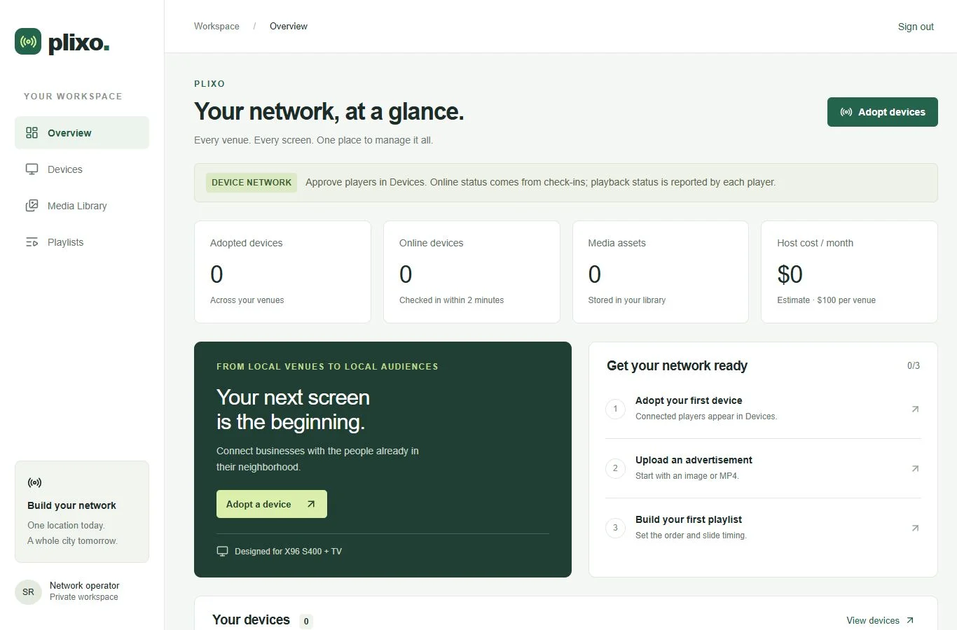 Plixo desktop dashboard preview