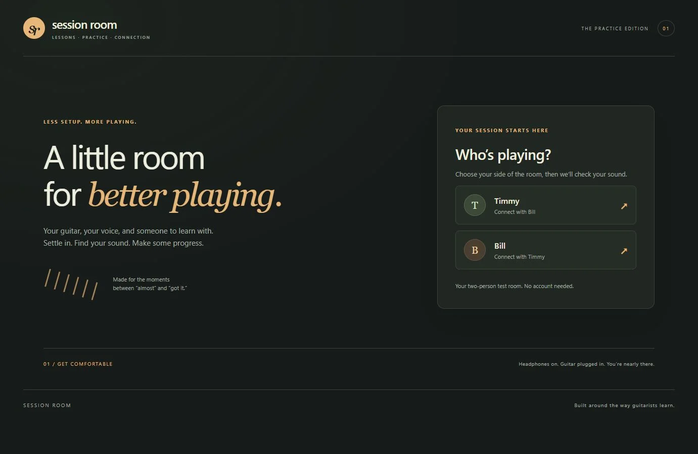 Session Room desktop application preview