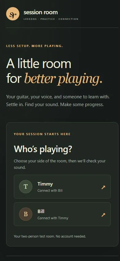 Session Room mobile application preview
