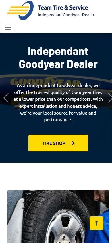 Team Tire & Service mobile website preview